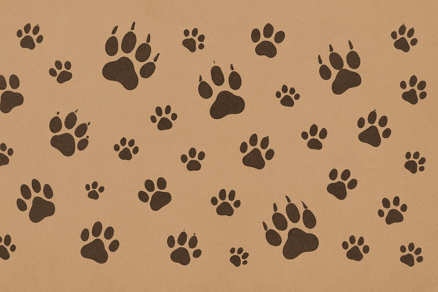 hazme un rastro de patas de perro y gato en horizontal,que los pasos sean irrewgulares, con el fondo muy parecido a este color: #AF9883